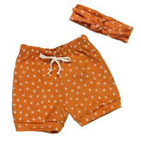 Kit Shorts com Faixinha Fashion Minimalista Floral Caramelo