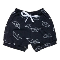 Shorts para Bebê Minimalista Barquinho Preto Era Uma Vez