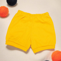 Shorts para Bebê Algodão Liso Amarelo Verão- Menino e Menina