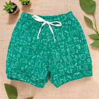 Shorts para Bebê Menino Floresta Verde – Estilo Minimalista