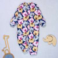 MACACÃO INFANTIL 1 AO 3 FLEECE ESTAMPADINHO URSINHAS MARINHO
