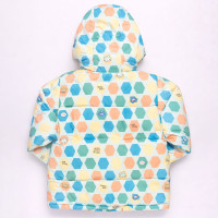 Jaqueta de Inverno Puffer Forrada Com Capuz Penta-Cor Para Bebês Até 3 anos