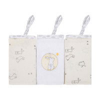 KIT 3 PANINHOS DE BOCA ESTAMPA FAMILIA COELHO AMARELO