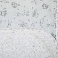 TOALHA COM CAPUZ FELPUDA FRALDA ESTAMPADINHA LEÃO CINZA