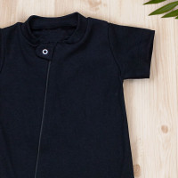 Macacão Romper Zíper Preto - Conforto para Bebês de 0 a 12M