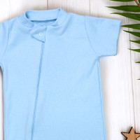 Macacão Romper Em Suedine Básico para Bebê Menino Azul Claro