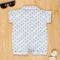 MACACÃO CAMISA PARA BEBÊ MENINO EM TRICOLINE COQUEIRO CINZA
