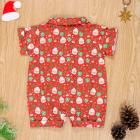 MACACÃO CAMISA TEMÁTICO NATAL PARA BEBÊ VERMELHO