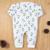 MACACÃO PARA BEBÊ LONGO PLUSH MINIMALISTA LEITE CREME