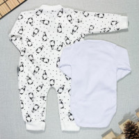 Macacão e Body para Bebê Conforto e Estilo em 2 Peças Branco