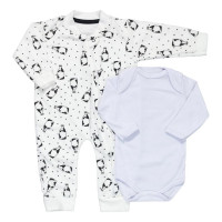 Macacão e Body para Bebê Conforto e Estilo em 2 Peças Branco