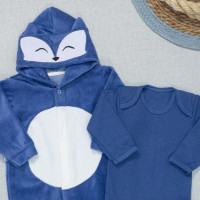 Macacão Plush e Body Suedine para Bebês Raposa Azul