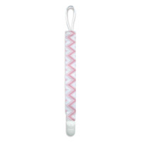 PRENDEDOR DE CHUPETA PARA BEBÊ ESTAMPADINHO CHEVRON ROSA