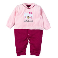 MACACÃO PARA BEBÊ HÍBRIDO SUEDINE COM PLUSH BORDADO URSINHA ROSA CLARO