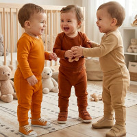 Conjunto Básico em Suedine Body Manga Longa e Calça com Pé Reversível Bege