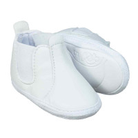 BOTINHA CANO BAIXO COM ELÁSTICO PARA BEBÊ MENINO BRANCO