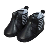 BOTINHA CANO BAIXO COM ELÁSTICO PARA BEBÊ MENINO PRETO