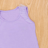 Blusa Infantil 1 Ao 3 Regata Com Tule Borboleta Lilás