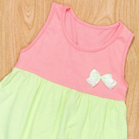 VESTIDO INFANTIL 1 AO 3 TRICOLOR MALHA 100% ALGODÃO SALMÃO