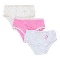 KIT CALCINHA 3 PEÇAS INFANTIL APLIQUE PEDRINHA CORES SORTIDAS
