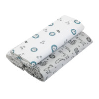 KIT CUEIRO FLANELADO 3 PEÇAS 80CM X 80CM PARA BEBÊ SELVA RABISCO