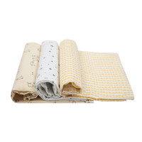 KIT CUEIRO FLANELADO 3 PEÇAS 80CM X 80CM PARA BEBÊ FAMILIA COELHO