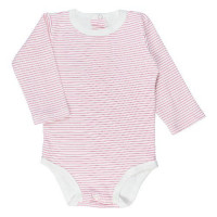 JARDINEIRA LONGA EM PLUSH PARA BEBÊ COM BODY LISTRADO ELEFANTE PINK