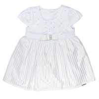 CONJUNTO BATIZADO 2 PÇS VESTIDO E BOLERO PARA BEBÊ BRANCO
