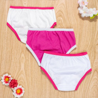 KIT CALCINHA 3 PEÇAS INFANTIL APLIQUE BONECA GIRL CORES SORTIDAS