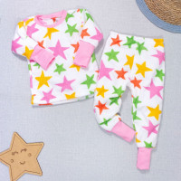 CONJUNTO LONGO INFANTIL 1 AO 3 FLEECE ESTAMPADINHO ESTRELA BRANCO