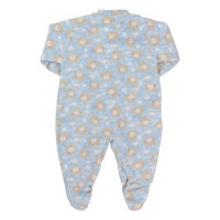 MACACÃO PARA BEBÊ EM SOFT LONGO ESTAMPADINHO AZUL CLARO