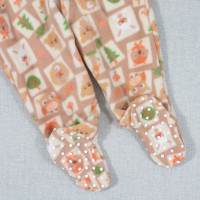MACACÃO INFANTIL 1 AO 3 EM SOFT LONGO ESTAMPADINHO FLORESTA BEGE