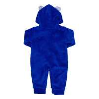 MACACÃO LONGO PELÚCIA PARA BEBÊ BORDADO COM CAPUZ URSO ROYAL