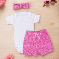 Conjunto Verão Menina Minimalista Oncinha Pink