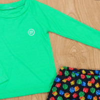 Conjunto Infantil com Proteção UV50+ Verde Dados 1 ao 3 anos