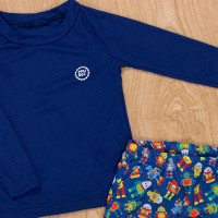 Conjunto Infantil com Proteção UV50+ Robô Marinho 1 a 3 anos
