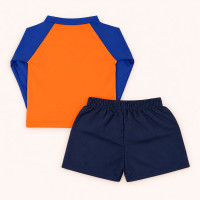 Conjunto de Praia Infantil Até 3 anos Camiseta UV 50+ e Shorts Mágico Laranja
