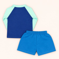 Conjunto de Praia Infantil Até 3 anos Camiseta UV 50+ e Shorts Mágico Royal