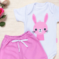 Conjunto Para Bebê Manga Curta Com Estampa Bichinhos da Floresta