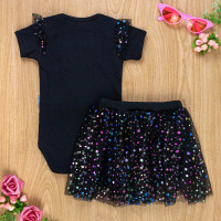 Conjunto Bebê Saia Tule Bailarina Preto - Estilo e Conforto