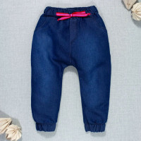 CALÇA PARA BEBÊ JEANS JOGGER COM CORDÃO PINK