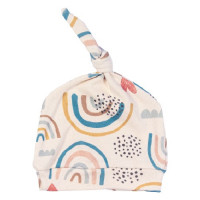 CONJUNTO LONGO COM TOUCA TECIDO ECOLÓGICO PARA BEBÊ BORDADO ARCO-ÍRIS