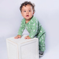 CONJUNTO PARA BEBÊ BODY LONGO E CALÇA MINIMALISTA CERVO VERDE