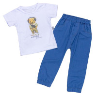 Conjunto Camiseta e Calça Baby Bear para Passeio Branco