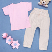 Conjunto Confortável de Menina Rosa Claro Baby Bear Estilosa