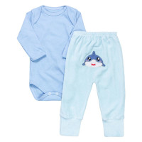 Conjunto para Bebê Azul Claro Fofo e Confortável até 12 Meses