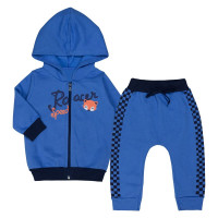 CONJUNTO MOLETOM JAQUETA COM CALÇA ESTAMPADO RAPOSA PARA BEBÊ ROYAL