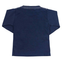 CAMISETA LONGA EM MALHA PARA BEBÊ ESTAMPADINHO SUPER COOL MARINHO