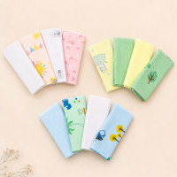Kit 4 Panos de Boca Bebê Flanelados 22x22cm Algodão Hipoalergênico Estampadinho Neutro