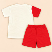 Conjunto Infantil Menino Camiseta e Bermuda de 2 até 08 anos Vermelho 